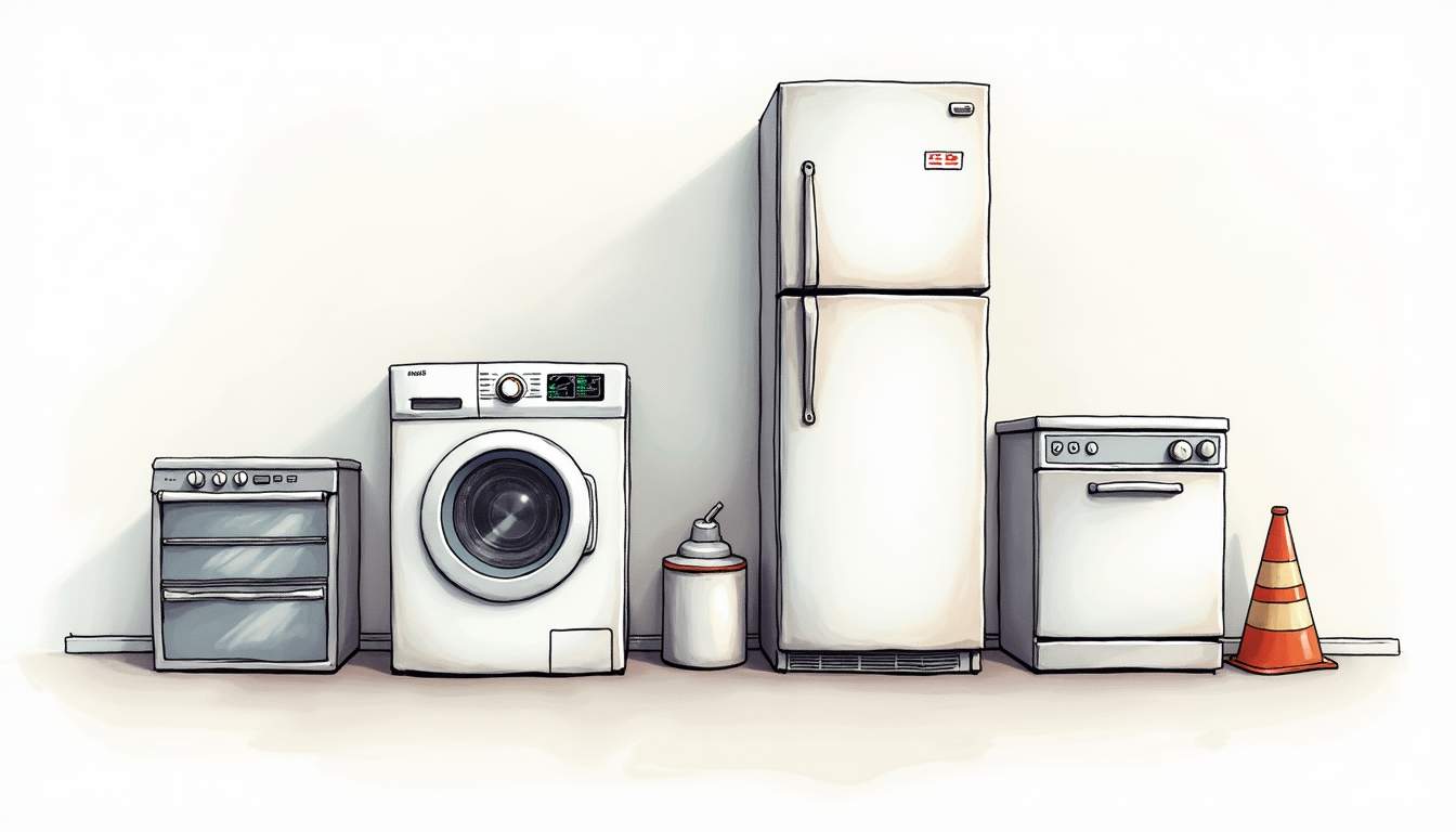 A collection of common household appliances