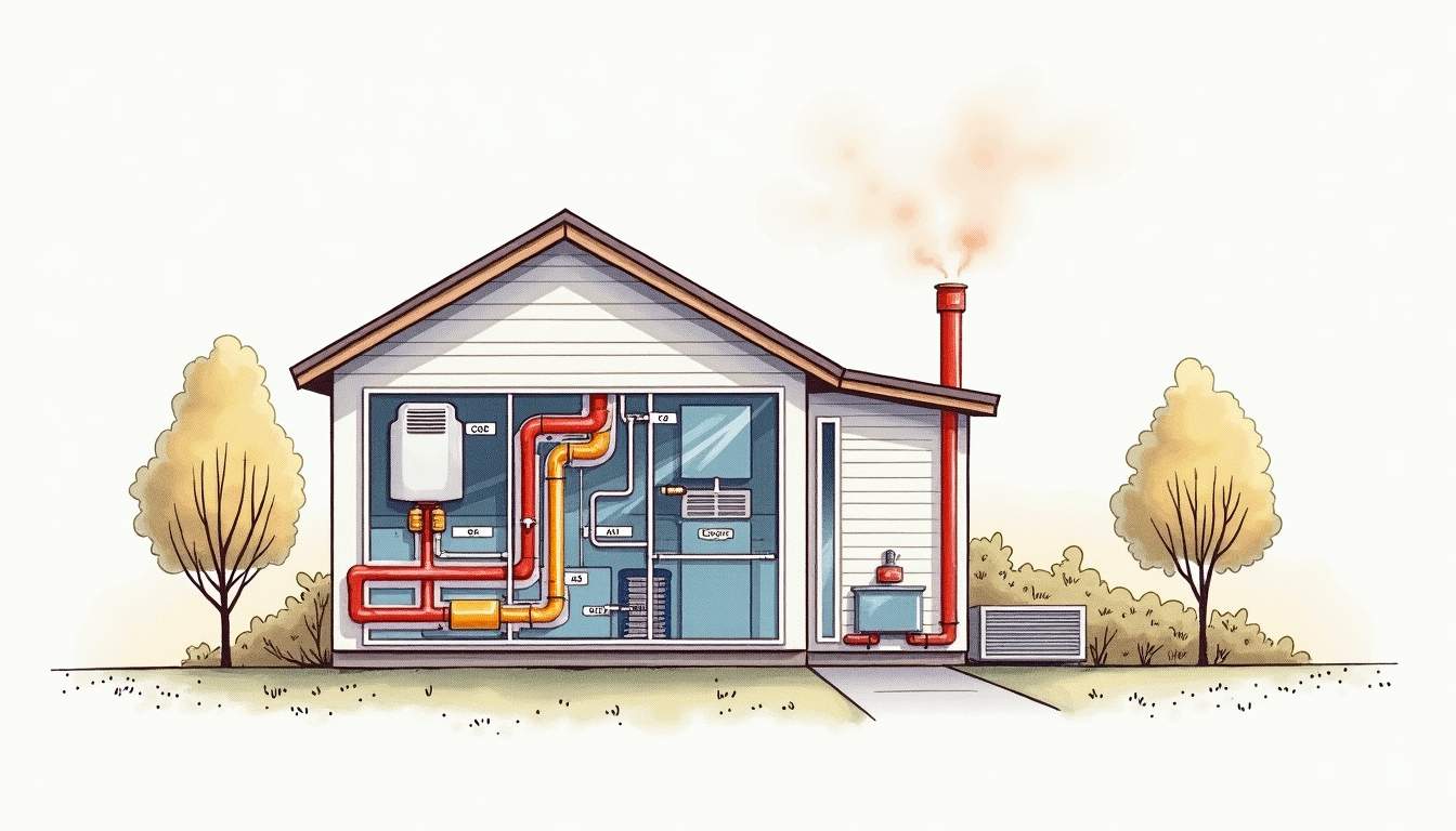 A detailed diagram of a heat pump system