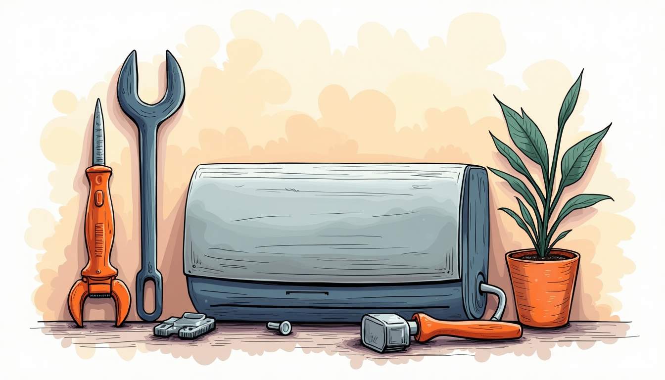 A warm and inviting home environment with a prominently displayed heat pump