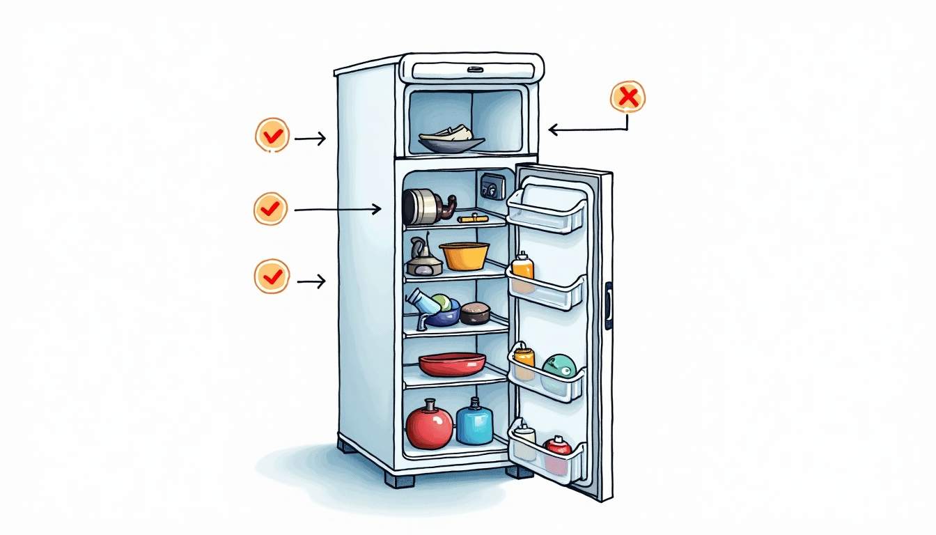 A disassembled refrigerator showcasing common faulty components